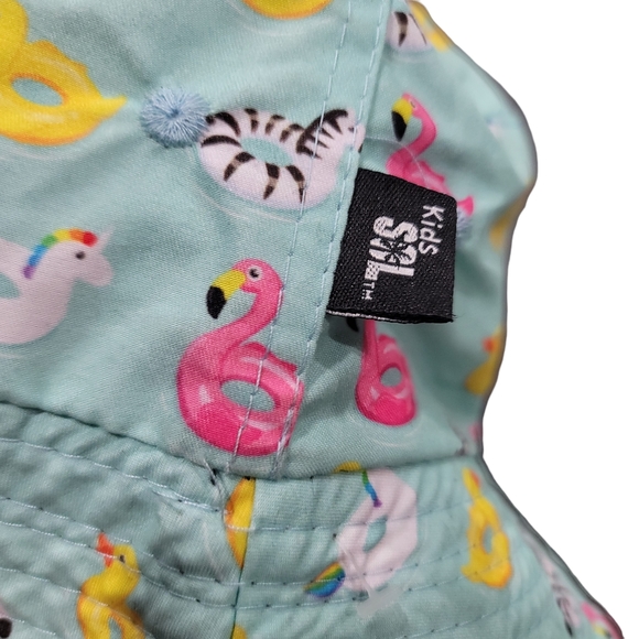 Kids SOL bucket hat 2T-3T blue pool toy print summer - Picture 1 of 3
